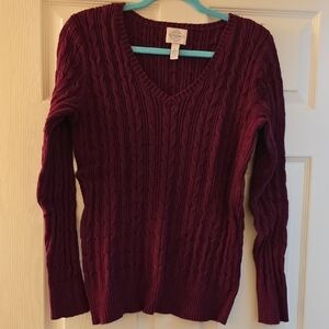 St. John's Bay V-Neck Sweater - Deep Burgundy